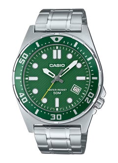 Buy Quartz Analog Green Dial Stainless Steel Men's Watch MTD-135D-3AV in UAE