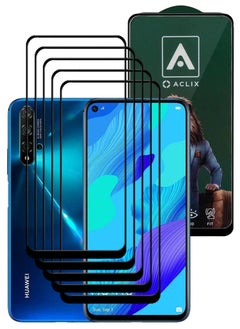 Buy 5 Pieces Antistatic ESD Dustproof Premium Quality High Definition Tempered Glass Screen Protector Designed For Huawei nova 5T in UAE