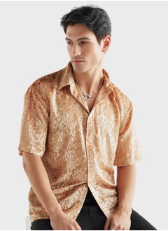 Buy Textured Regular Fit Shirt in Saudi Arabia