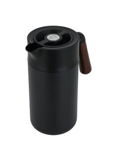 Buy Tara Thermos Black With Wooden Handle 1.2L in Saudi Arabia