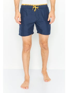 اشتري Men Brand Logo Board Shorts, Swimwear, Navy في الامارات