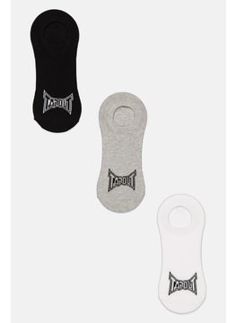 اشتري Men 3 Pairs Round Invisible Socks, Grye/White/Black في الامارات