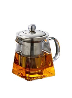 Buy Glass Tea Pot, Borosilicate Glass Tea Kettle for Loose Leaf Tea, Transparent Teapot with Stainless Steel Removable Infuser, Microwavable, Dishwasher and Stovetop Safe 750 ML in UAE