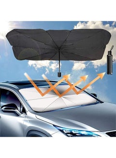 Buy Car Umbrella Sun Shade Cover, Foldable Sun Shades Car for Windshield Parasol to Keep Your Vehicle Cool and Damage Free, Block Heat Uv Rays Sun Visor Protector, Easy to Use (50*25 Inch) in Saudi Arabia