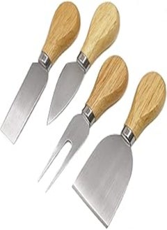 Buy Honbay 4PCS Set Travel Stainless Steel Cheese Knives Cheese Slicers Cheese Cutters Cheese Knives with Wood Handle for Cheese Butter Formaggio (4.7 Inch) in Egypt