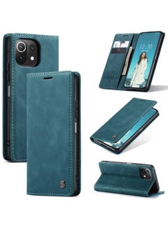 Buy CaseMe Xiaomi Mi 11 Lite Case Wallet Case Book Folding Flip Folio Case with Magnetic Kickstand Card Slots Protective Cover - Green in Egypt