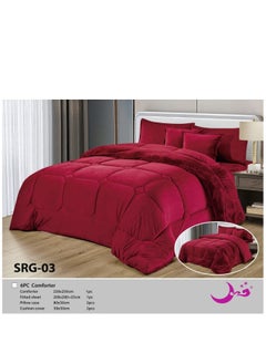 Buy Moon Fur Winter King Size 6 Pieces Quilt Set Bedspread 250x230cm in Saudi Arabia