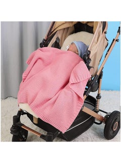 Buy Baby Blanket Knitted, 100% Cotton Knitted Cellular Toddler Blankets, Baby Nursery and Stroller Blanket for Newborn Boys and Girls (80x100cm, Pink) in Saudi Arabia