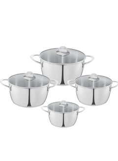 Buy Tefal Zahran Moderna Glass 8 Piece Cookware Set (16-18-22-26) 6221064018150 in Egypt