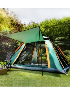 اشتري HEXAR® Camping Tent 4 Person Automatic Instant Pop-Up Tent Lightweight Portable Tent Outdoor Camping Waterproof Windproof Camping Tent Removable Cover and Mesh Windows 2 Doors with Carry Bag في الامارات