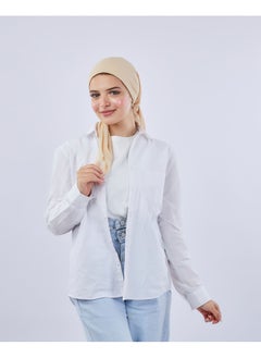 اشتري Square plain Crepe Chiffon Light Beige For Women في مصر