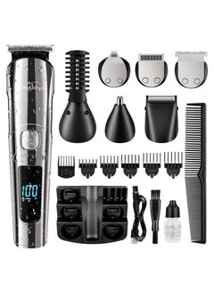 Buy Brightup Beard Trimmer for Men - 18 Pieces with Hair Clipper and Electric Razor - IPX7 Waterproof for Mustache, Face, Nose, Ear and Body FK-8688T in Saudi Arabia