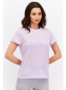 Buy Women Sportswear Fit Short Sleeve Outdoor Top, Light Purple in UAE