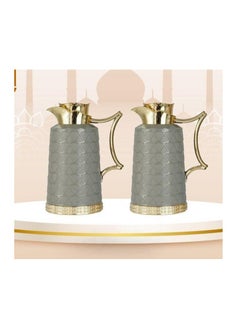 Buy thermos set for tea and coffee from Al Saif, Dark gray/golden in Saudi Arabia