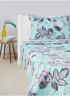 اشتري 2-Piece Printed 180 TC Cotton Bedsheet Set Single Size Premium Collection (1 Bedsheet + 1 Pillow Case) Sea Nymph في الامارات