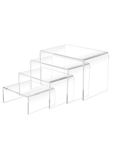 Buy 4 Pcs Acrylic Risers Display Clear Showcase Shelf Figures Buffets Cupcakes Jewelry Display Stands for Table Decorations in Saudi Arabia