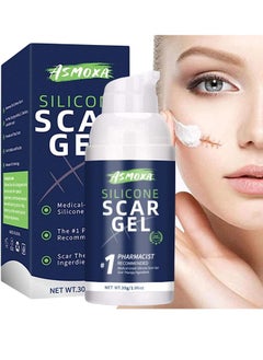 اشتري 100% Silicone Scar Gel Medical Grade Silicone Scar Cream Advanced Scar Removal Gel for Surgical Scars C Section Stretch Marks Acne Injury Burns Keloids Hypertrophic Old and New Scars 30ml في الامارات