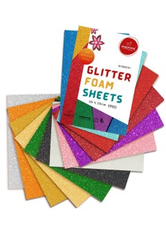 Buy Ferepiper™ 10 Sheets Self-adhesive Glitter Foam A4 Size 30 x 20 cm in UAE