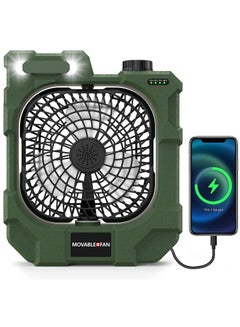 Buy Camping Fan Rechargeable,Portable Battery Operated Moveable Fan with Lights & 270° Rotation, USB Cooling fan for Tent, Camping, Outdoor, Bedroom, Travel in Saudi Arabia