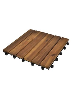 Buy Hometaste Wooden Decking Tiles - Interlocking Wood Flooring For Garden Pathways, Patios, Durable Wood Tiles For Outdoor And Indoor Use (Style_1, 10_Pieces) in UAE