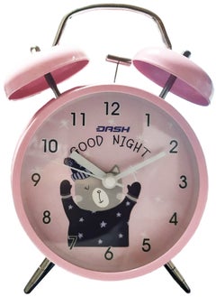 Buy Twin Bell Analog Alarm Clock With Backlight Pink in Egypt