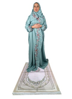 Buy Premium Prayer Mat Set With Prayer Dress Soft Cotton in Saudi Arabia