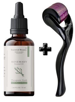 Buy Rosemary Oil For Hair Growth & Derma Ruller for Damaged Hair Treatment, Split Ends & Dry Scalp Organic Essential Oil for Hairfall Control 50ML in UAE