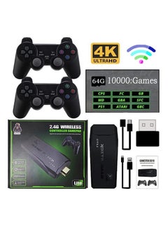 Buy 4K HD Game Console Video Game Console 2.4G Dual Wireless Controller Retro TV Game Console 64GB Retro 10000 Game Stick in Egypt