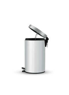 Buy Royalford 20 Litre Stainless Steel Pedal Bins RF12092 Round Hands Free Kitchen Garbage Trash Bins Soft-Close Lid in UAE