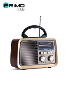 Buy Bluetooth Portable Radio Brown/Gold/Black in Saudi Arabia
