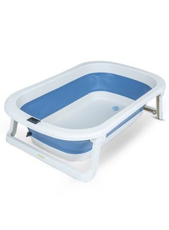 Buy Baby Bath Tub for Kids Mini Swimming Pool with Drainer Temperature Display Non-Slip Base Kids Baby Jacuzzi Bathtub Swimming Pool Bather Kids Bath Tub for Baby New Born Bath Tub Blue in UAE