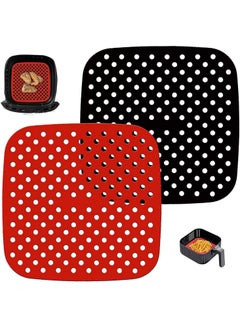 Buy Nonstick Silicone Air Fryer Mat, Reusable Air Fryer Liner 7.5 Inch Square, Air Fryer Accessories for 3.4 & 3.7 QT, CHEFMAN, BELLA PRO & More | BPA Free (2 Pack) in Saudi Arabia