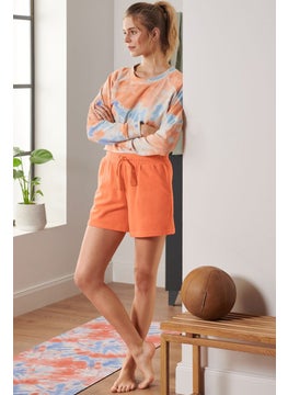 اشتري Women Sportswear Fit Drawstring Shorts, Peach في الامارات