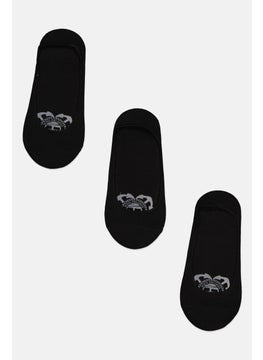 Buy Men 3 Pair Solid Socks, Black in Saudi Arabia