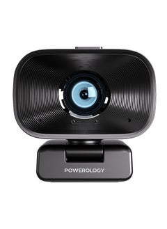 Buy Powerology 1080p Web Cam with 5x Digital Zoom Built-In Mic and Speaker - Black in UAE