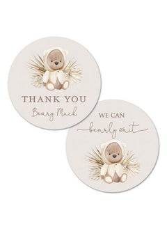 اشتري 2" Round Boho Bear Baby Shower Thank You Favor Stickers Set Of 40 (Neutral) في الامارات