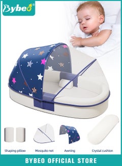 Buy Baby Lounger Bed, Infant Nest, Portable Newborns Sleeper Bassinets, Travel Baby Lounger for Boys Girls With 1 Canopy 1 Mosquito Net 1 Cushion 2 Shaping Pillow in Saudi Arabia