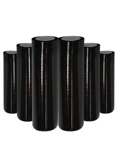 Buy [6 Rolls] Black Stretch Film Wrap - 500mm Heavy Duty Plastic Shrink Wrap for Pallet Wrap, Packing, Moving and Packaging - Cling Wrap in UAE