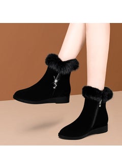 Buy Winter Womens Thick Cotton Snow Boots with VelvetBlack Black in UAE