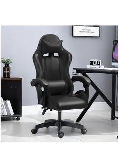 Buy Gaming Chair, Adjustable Computer Chair, High Back Office Chair with Lumbar Support and Headrest, Adjustable High and Back, Breathable PVC Leather, 150Kg Weight Capacity (Black) in UAE