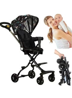 اشتري Baby Stroller Professional Foldable 4 Wheels Ergonomic Adjustable Infant Carriage for 1 to 6 Years Old, Portable Folding Lightweight Baby Stroller Compact Stroller Airplane Travel في الامارات