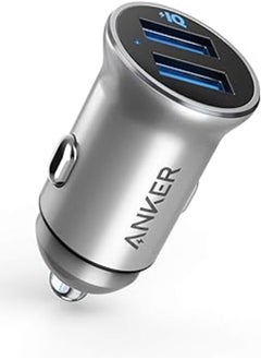 Buy Car Charger, Anker Mini 24W 4.8A Metal Dual USB Car Charger, PowerDrive 2 Alloy Flush Fit Car Adapter with Blue LED, for iPhone 11/XR/Xs/Max/X/8/7/Plus, iPad Pro/Air 2/Mini, Galaxy, LG, HTC and More in Egypt