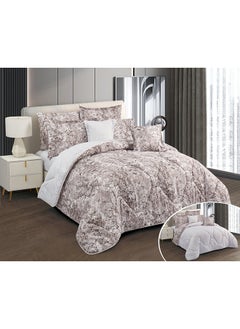 Buy Horse comforter set with durable and soft fabric two sides with a floral pattern 8 pieces king size in Saudi Arabia