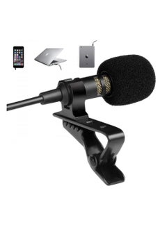 Buy Professional Grade Lavalier Lapel Microphone - Omnidirectional Mic With Easy Clip On System - Perfect For Recording Youtube/Interview/Video Conference/Podcast/Voice Dictation/Iphone/Asmr in UAE