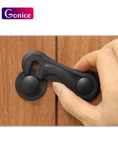 Buy 10 PCS Cabinet Door Locks,Baby Proof and Child Safety Cabinet Locks with Adhesive for Drawer Cupboards Fridge Closet Oven and Pantry, Childproof Door Latch for Protecting Kids-Black in Saudi Arabia