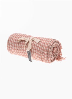 Buy Red recycled cotton throw 125x152cm in UAE