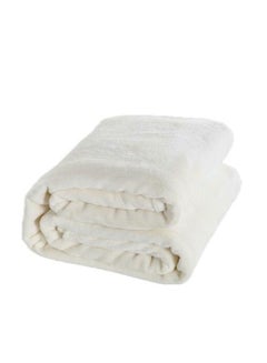 Buy Silky Plain Microfiber Bed Blanket Single Size Off White in UAE