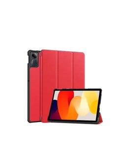 Buy Compatible with Xiaomi Redmi Pad SE 11 Inch (2023) for Case, Stand Function, Slim PU Leather Phone Case with Triple Stand, Drop-Proof, Red in Egypt