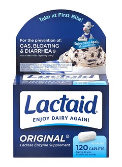 Buy Original Strength Lactose Intolerance Relief Caplets With Natural Lactase Enzyme 120 Ct in UAE