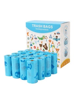 Buy 240-Piece Disposable Diaper Bag Refills with Cute Cartoon Pattern, Safe and Odour Control Biodegradable Baby Nappy Sacks for Collecting Nappies and Garbage, Blue in Saudi Arabia